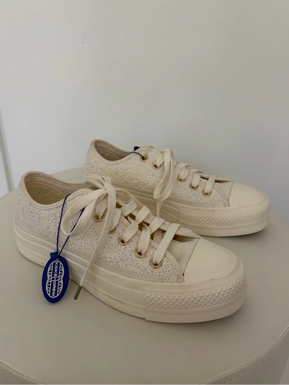 NWT Converse Women’s Platform Lace-Up Sneakers in Off-White